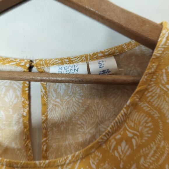 Sigrid Olsen Linen Shift Dress Pockets Floral Filigree - Picture 6 of 9